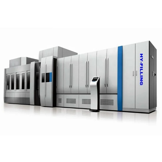 Línea de máquinas llenadoras de bloques combinados, soplado, llenado y taponado de botellas ligeras